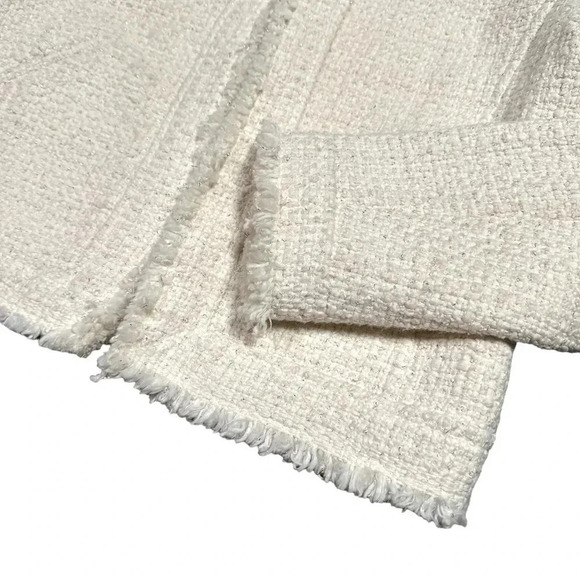 IRO Saussan  Tweed Open Front Ivory White Glitter Blazer Jacket Womens 38 - Picture 5 of 13